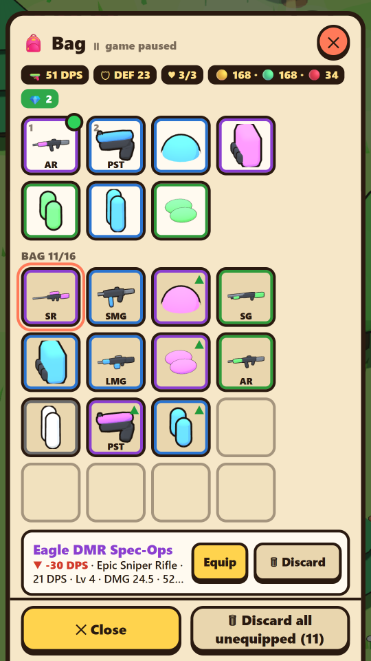 The bag with loot and armour